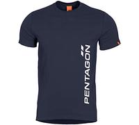 Pentagon Ageron T-shirt Logo Verticale Palestra Classica Uomo Midnight Blue