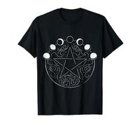 Pentagram Moon Phase Occult Pagan Wicca Gothic Clothing Maglietta