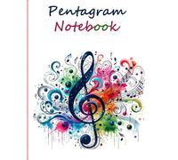Pentagram Music Notebook: Large A4 format | 12 lines per page | 110 Pages | Libraio Matto