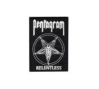 Pentagramm Pentagram Relentless Logo Distintivo Ricamato Applicazioni Il Ferro Sulla Toppa Patch Accessorio