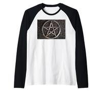 Pentagramma Wicca Spirito sulla Materia Streghe Esoterismo Maglia con Maniche Raglan