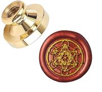 Pentagramtree Timbro per ceralacca, testa di ricambio in ottone, 25 mm, motivo geometrico sacro, cubo di Metatron, fiore della vita, solo testa per ceralacca (cubo di Metatron)