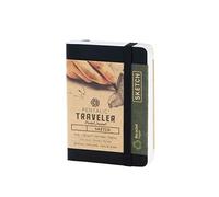 Pentalic Traveler Pocket Journal - Taccuino da Viaggio per Schizzi, Black, 4 Inches x 3 Inches
