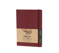 Pentalic Traveler Pocket Journal - Taccuino da Viaggio per Schizzi, Burgundy, 20,3 x 15,2 cm