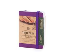 Pentalic Traveler Pocket Journal - Taccuino da Viaggio per Schizzi, Purple, 4" x 3"
