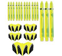 Pentathlon Tribal edgeglow, Freccette, Alette Standard 5 Set con steli (15 Pezzi), Colore: Giallo Unisex Adulto, Klassisch Medium