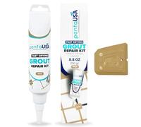 PentaUSA Riparazione Fughe Piastrelle Colore BEIGE - Tubetto Riempitivo Ripara e Rinnova, Malta per Piastrelle, Kit Riparazione Fughe ad Asciugatura Rapida con Raschietto, Stucco inodore (BEIGE 250gr)