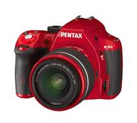 Pentax K-50 Fotocamera e Obiettivo DA-L 18-55 WR +e DA-L 50-200mm WR, Sensore CMOS APS-C da 16,49 Megapixel, Display LCD da 3”, Video Full HD, Rosso