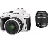 Pentax K-50 Fotocamera e Obiettivo DA-L 18-55 WR e DA-L 50-200mm WR, Sensore CMOS APS-C da 16,49 Megapixel, Display LCD da 3”, Video Full HD, Bianco