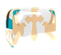 Pentecost Sunday Holy Spirit colomba borsa cosmetica da donna, borsa da viaggio grande in PVC per trucchi con cerniera, Multi, 18.5x7.5x13cm/7.3x3x5.1in, Beauty case