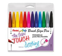 PENTEL - 0022187 - Pennarello Brush Sign Pen - colori assortiti - Pentel - conf. 12 pezzi - 94287 - Conf. da 1 Pz. - 0022187