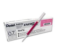 Pentel 12 ricariche LR7-P per penna gel EnerGel, punta in metallo 0,7 mm, inchiostro rosa