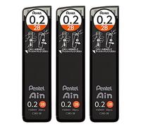 Pentel Ain AMZ-XC2822B3P - Mine meccaniche, 0,2 mm, 2B, 3 pezzi