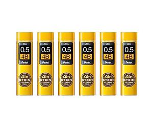 PENTEL AIN STEIN C275 - Set di 6 custodie da 40 mine da 0,5 mm, durezza 4B