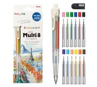 Pentel Art Multi 8 - Porta mine multicolore con 8 mine colorate + set di mine di ricambio (XPH804ST)