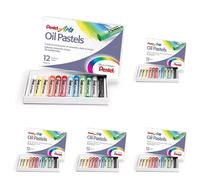 Pentel Arts Oil Pastels 12 Assorted Colour Set Mini Class Pack Stationery NUOVO