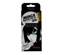 Pentel Arts S20P, Manga Masters Pen Set, 4 Pointliner Tip Sizes 0.05-2.0mm & 2 B