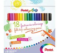 Pentel Arts SCS2E-18, Pennarelli da colorare punta media, confezione da 18 pezzi