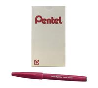 Pentel Arts Sign Pen Brush Inchiostro Borgogna Scatola da 12 penne