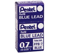 Pentel - Astuccio con 12 mine colorate per portamine, 0,7 mm, colore: Blu