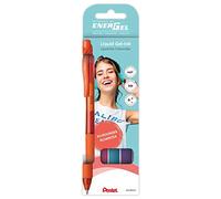Pentel BL107-C - Penna roller EnerGel con meccanismo a pressione 4 Stück sortiert orange/pink/hellblau/violett