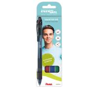 Pentel BL107 Energel X 0.7 mm Retractable Pen 4 Stück Sortiert Schwarz/Rot/Blau/