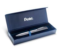 Pentel BL2007 EnerGel Roller Gel di alta qualità retrattile punta 0,7 mm corpo metallo opaco argento - confezione regalo