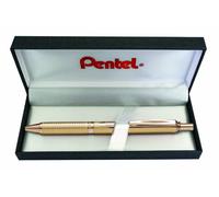 Pentel BL407X-BOX EnerGel - Penna roller in gel sterling, con cassa dorata, spessore tratto 0,35 mm, diametro sfera 0,7 mm, nero, 1 pezzo (confezione da 1)