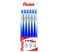 Pentel BL437 Energel Slim roller gel ultrascorrevole a scatto 0,7 mm blu, 6 pezzi
