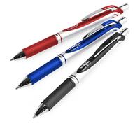 Pentel BL77 Retraibile Gel a Sfera Penne 0.7mm Punta Nero Blu e Rosso 3 Pack