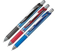 Pentel BLN75 Penna a sfera con meccanismo a pressione e punta ad ago, da 0,5 mm, ricaricabile con mine EnerGel, di colore nero, rosso, blu