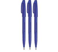 Pentel Blue Original Sign Pen S520 - Pennarelli con punta in fibra, punta fine da 2 mm, spessore tratto 1 mm, confezione da 3