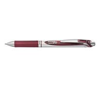 Pentel - Bolígrafo Energel retráctil con mecanismo de presión y punta de bola, 0,35mm de grosor de trazo, Color burgundy.