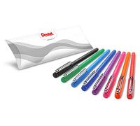 Pentel BX460 iZee - Set di 8 penne a sfera con clip in metallo, tratto da 0,5 mm, punta da 1,0 mm, colori assortiti