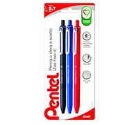 Pentel BX467 Izee penna a sfera a scatto 0,7 mm nero, rosso, blu (3 pezzi)