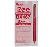 Pentel Penna Sfera a Scatto i Zee, Rosso, 0.7 mm, conf. da 12 pz
