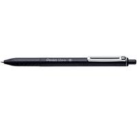 Pentel BX470-4 - Penna a sfera iZee, meccanismo a pressione, clip in metallo 12 pezzi Nero