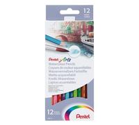 Pentel CB9 Matite acquarellabili di qualità ideali per acquarello e illustrazione, confezione da 12 colori assortiti, perfetti per principianti e artisti.