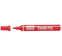 Pentel Confezione di 3 pennarelli permanente N50 punta tonda 2 mm rosso