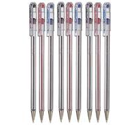 Pentel, confezione di colori assortiti superba penna a sfera con punta da 0,7 mm, punta da 0,25 mm, linea fine, inchiostro ricaricabile BK77 (3 di ogni colore - 9 penne - nero blu rosso)