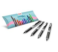 Pentel Energel BL77, rullo inchiostro gel retrattile punta media 0,7 mm, nero, confezione da 4