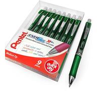 Pentel-Energel BL80 - Penna a inchiostro gel liquido retrattile - 1,0 mm - Portafoglio da 9 - Verde