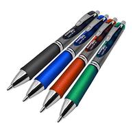 Pentel Energel BL80 - Penna a sfera retrattile con inchiostro gel liquido, 1,0 mm, confezione da 4, colore: nero, blu, rosso e verde
