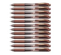 Pentel Energel BLP77-VX, penna con meccanismo a scatto, impermeabile 12er Pack marrone