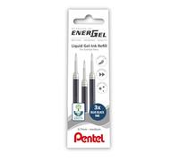 Pentel EnerGel - Confezione da 3 ricariche da 0,7 mm, colore: Blu e Nero