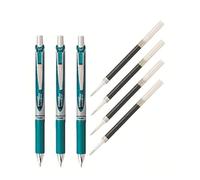 Pentel EnerGel Deluxe RTX Liquid gel Ink Pen set kit, confezione da 3 con 4 ricariche (rosa - 0.7 mm) Turquoise