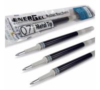 Pentel Energel LR7 BL77/BL57/BL37 - Confezione da 4 ricariche con punta in metallo, 0,7 mm