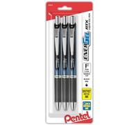 Pentel EnerGel Penna a sfera, con movimento a scatto, con inchiostro liquido al gel 3x 0.5mm Black