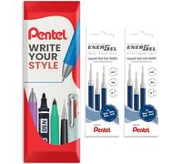 Pentel Energel - Ricarica per penna LR7 BL77/BL57/BL37, punta in metallo, 0,7 mm, confezione da 6 (Blu)