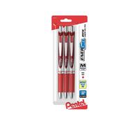 Pentel EnerGel RTX (0.7mm) Med Line Metal Tip Red Ink 3 pk (BL77BP3B
